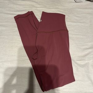 Pink mauve lululemon align leggings, 25 inch